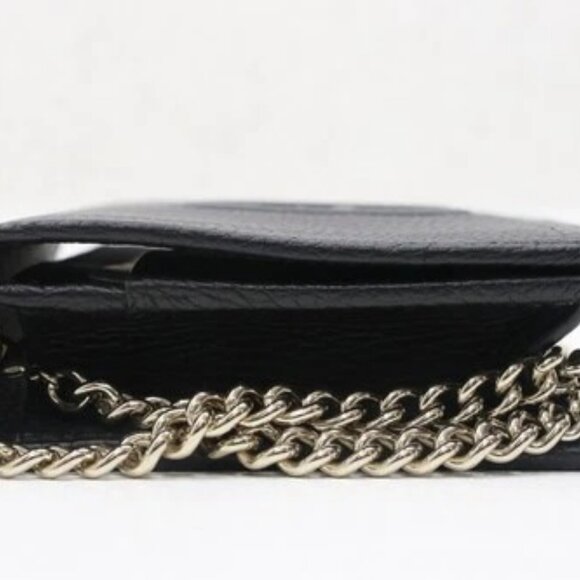 GUCCI Soho Wallet on Chain Black Leather CrossBody Bag - Picture 7 of 13